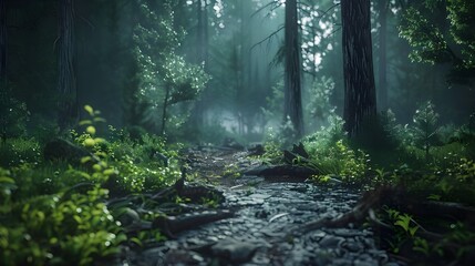 Misty Forest Path