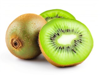 Fototapeta premium Fresh kiwi fruit on white background