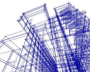 modern architecture project 3d illustration