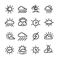 Obraz premium Rain icon, storm icon, weather icon, climate icon, meteorology icon, wind icon, snow icon, moon icon, thunderstorm icon, temperature icon, sun icon, cloud icon, nature icon, sky icon, winter icon,
