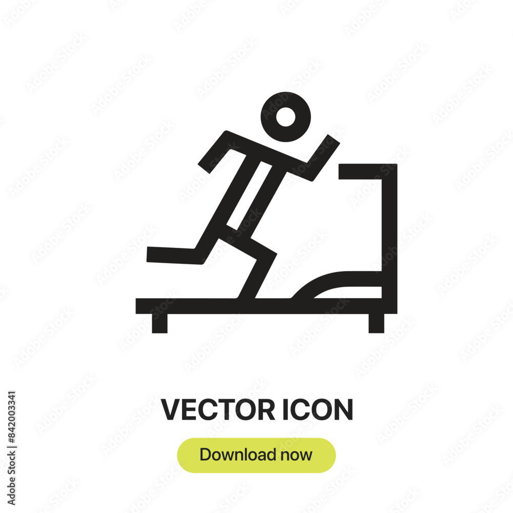 Poster Treadmill icon vector. Linear-style sign for mobile concept and web design. Treadmill symbol illustration. Pixel vector graphics - Vector.