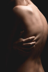 Nude body silhouette. Naked Woman. Beautiful sexy Back