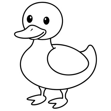 recommend clip art: baby duck line art vector