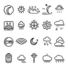 Rain icon, storm icon, weather icon, climate icon, meteorology icon, wind icon, snow icon, moon icon, thunderstorm icon, temperature icon, sun icon, cloud icon, nature icon, sky icon, winter icon, clo