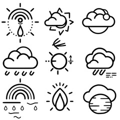 Rain icon, storm icon, weather icon, climate icon, meteorology icon, wind icon, snow icon, moon icon, thunderstorm icon, temperature icon, sun icon, cloud icon, nature icon, sky icon, winter icon, clo