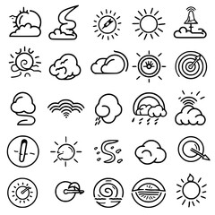 Rain icon, storm icon, weather icon, climate icon, meteorology icon, wind icon, snow icon, moon icon, thunderstorm icon, temperature icon, sun icon, cloud icon, nature icon, sky icon, winter icon, clo