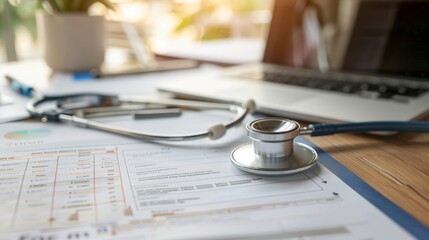 Medical Equipment on Desk, Generative AI