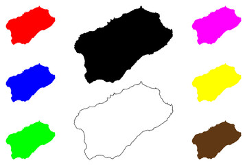 Santo Antao island (Republic of Cabo Verde, concelhos, Cape Verde, island, archipelago) map vector illustration, scribble sketch Santo Antao map