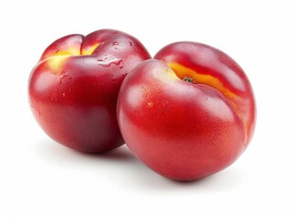 Obraz premium Nectarines isolated on a white background.