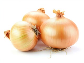Fototapeta premium Onions on a white background.