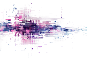 Transition Effect Mimicking Glitches Isolated on Transparent Background