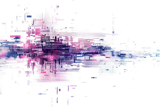 Transition Effect Mimicking Glitches Isolated on Transparent Background