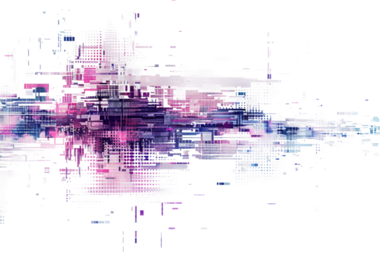 Transition Effect Mimicking Glitches Isolated on Transparent Background