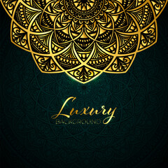 luxury gold mandala dark background