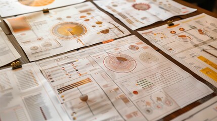 A set of psychoanalytic research posters, displaying complex diagrams and data, captured in...