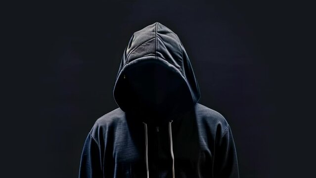 hacker in a black hoodie