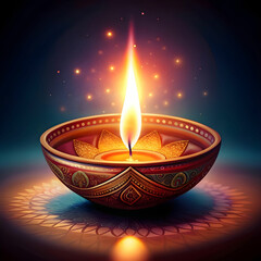 diwali diya or oil lamp isolated festival of light