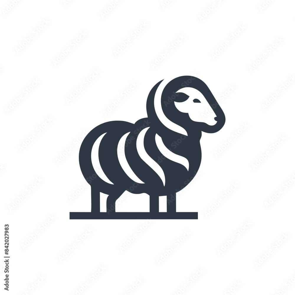 Wall mural sheep icon design logo vector template