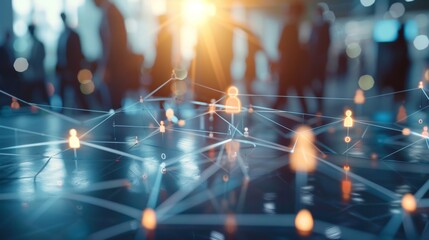 Abstract Network of Connections with People Icons, Generative AI