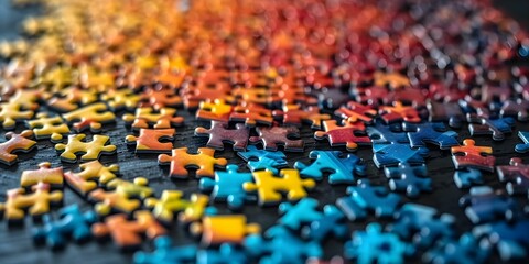 Embracing neurodiversity Puzzle symbolizing diverse cognitive abilities. Concept Neurodiversity Celebration, Puzzle Perspectives, Cognitive Ability Awareness