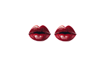 Close-up of glossy red lips. Perfect for beauty and fashion themes, makeup tutorials, and advertising campaigns.
