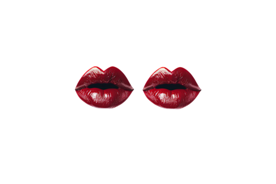 Close-up of glossy red lips. Perfect for beauty and fashion themes, makeup tutorials, and advertising campaigns.