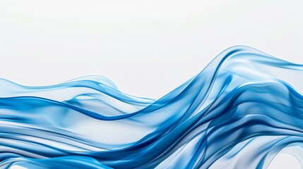Fototapeta premium Flowing Blue Abstract Waves - Generative AI