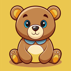 Obraz premium Baby teddy bear cartoon style vector