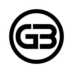 GB logo letter combination design in circle vector based
