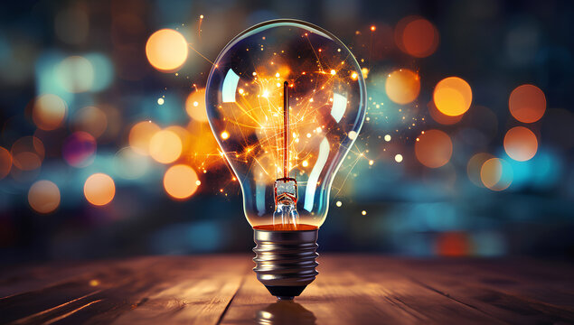 A conceptual image showcasing a light bulb as a metaphor for an innovative breakthrough and smart idea, symbolizing genius marketing strategy planning and creative thinking in business.
