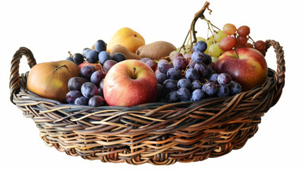 Delicious Fruit Basket, Alluring Presentation on White