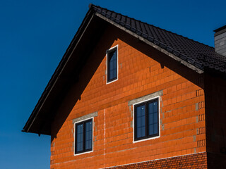 house made of ceramic block, brick walls