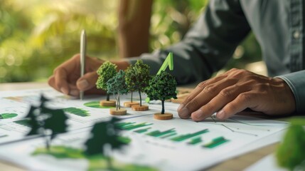 Fototapeta premium Sustainable Growth and Environmental Data Analysis, Generative AI