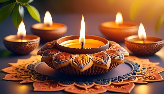  Happy Diwali - festival of lights colorful poster template design with decorative