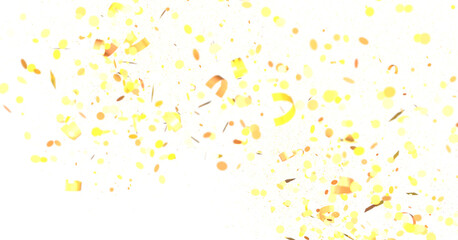 Radiant Revelry: Dynamic 3D Illustration of a Radiating gold Confetti Celebration