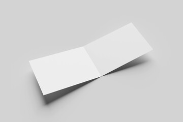 White blank A4 landscape horizontal bi-fold brochure for mockup