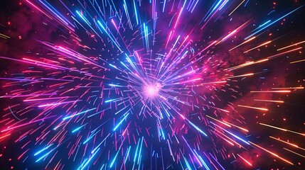 2025 Happy New Year neon background radiates with vibrant colors, celebrating the dawn of a new year in electrifying style