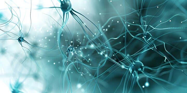 Medical background with nerve cells representing human nervous system in healthcare. Concept Healthcare, Nervous System, Human Anatomy, Medical Background, Neurology