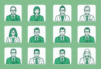 business person icon set