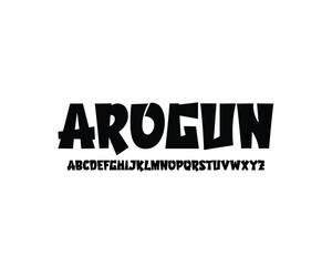 Arogun font for logo and headline. Isolated vector typeset