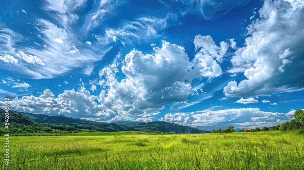 Sticker grass and blue sky