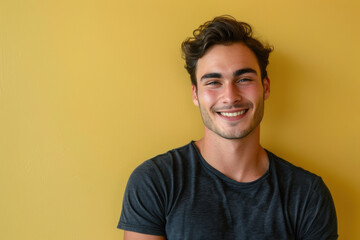 Fototapeta premium A close up portrait of a young man with a subtle smile