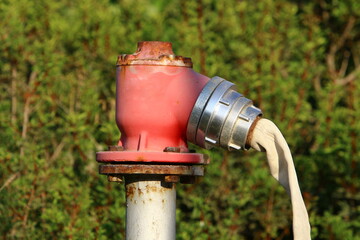 Water tap and pipes for pumping water to the pumping station.