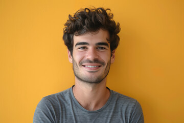 Fototapeta premium A close up portrait of a young man with a subtle smile