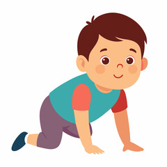 Fototapeta premium Child Crawling on Hands and Knees: Milestones and Tips for Parents