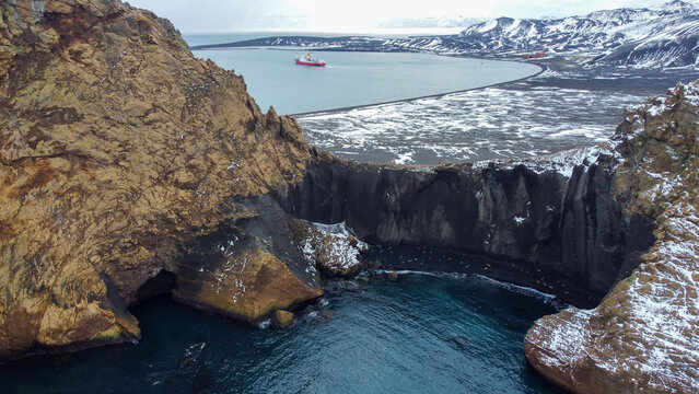 Deception Island, Antarctica. Inactive volcano