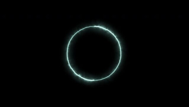 Patrons' circle background, looping spectrum animation, light, glowing neon lines 