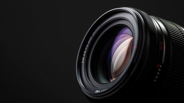 camera lens, on black background for overlay