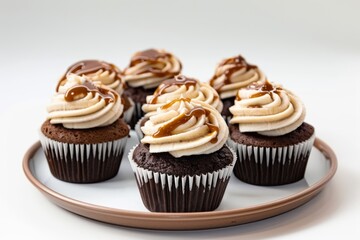 Fluffy Brownie Batter Banana Cupcakes with Caramelized Banana