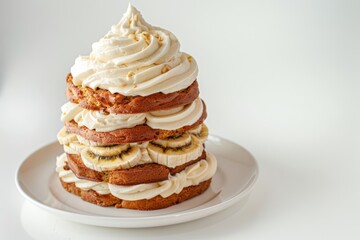 Irresistible Banana Bread Napoleon with Creamy Frosting and Crunchy Banana Chips